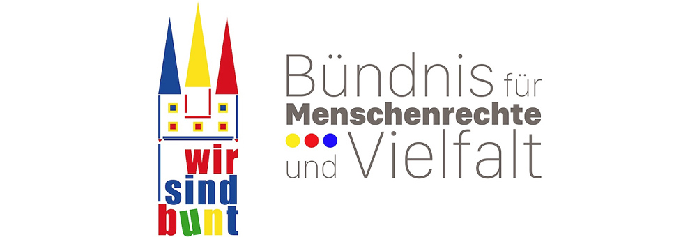 Das Logo von WIR SIND BUNT - Das Bündnis für Menschenrechte und Vielfalt in Straubing.